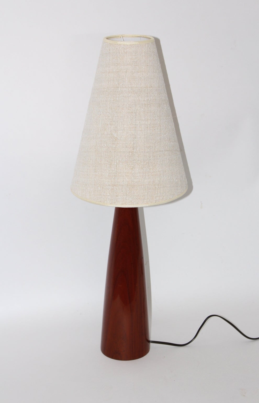 Danish Scandinavian Modern Cone Teak Vintage Table Lamp, circa 1960