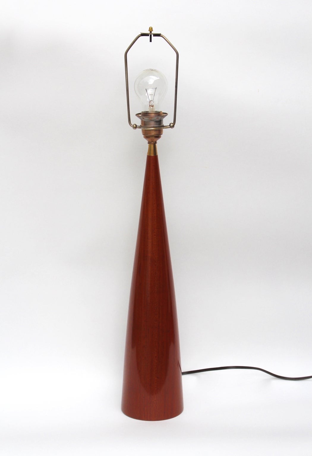 Scandinavian Modern Cone Teak Vintage Table Lamp, circa 1960 In Good Condition In Vienna, AT