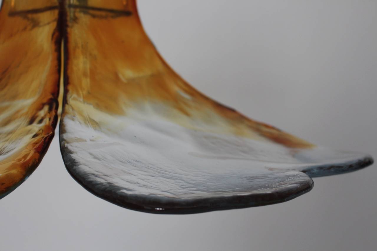 Mid-Century Modern-Blumenkronleuchter aus Glas von Carlo Nason Murano, 1960er Jahre (Muranoglas) im Angebot
