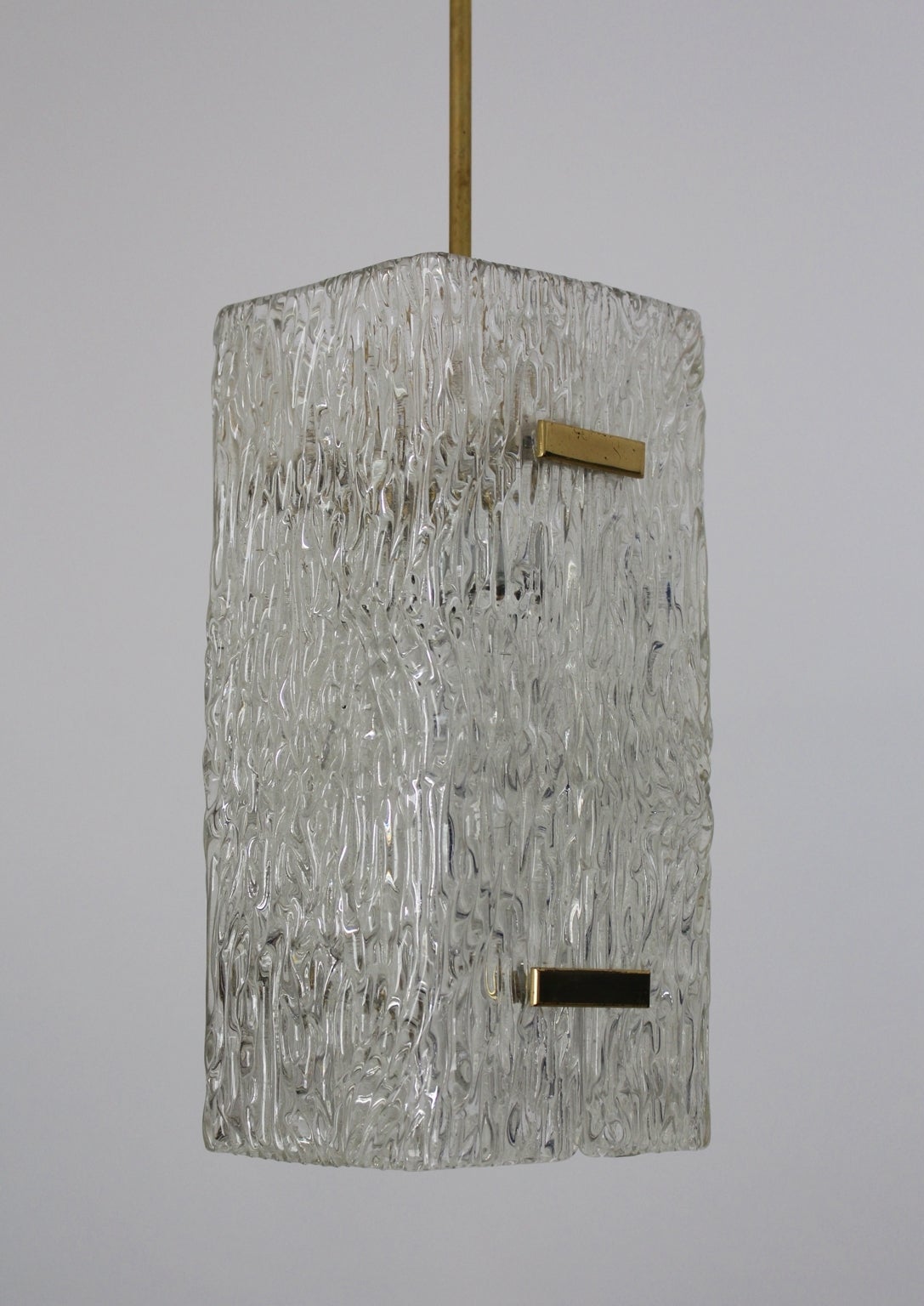 Austrian Mid Century Modern Vintage Glass Brass Pendant J. T. Kalmar Austria 1960s For Sale