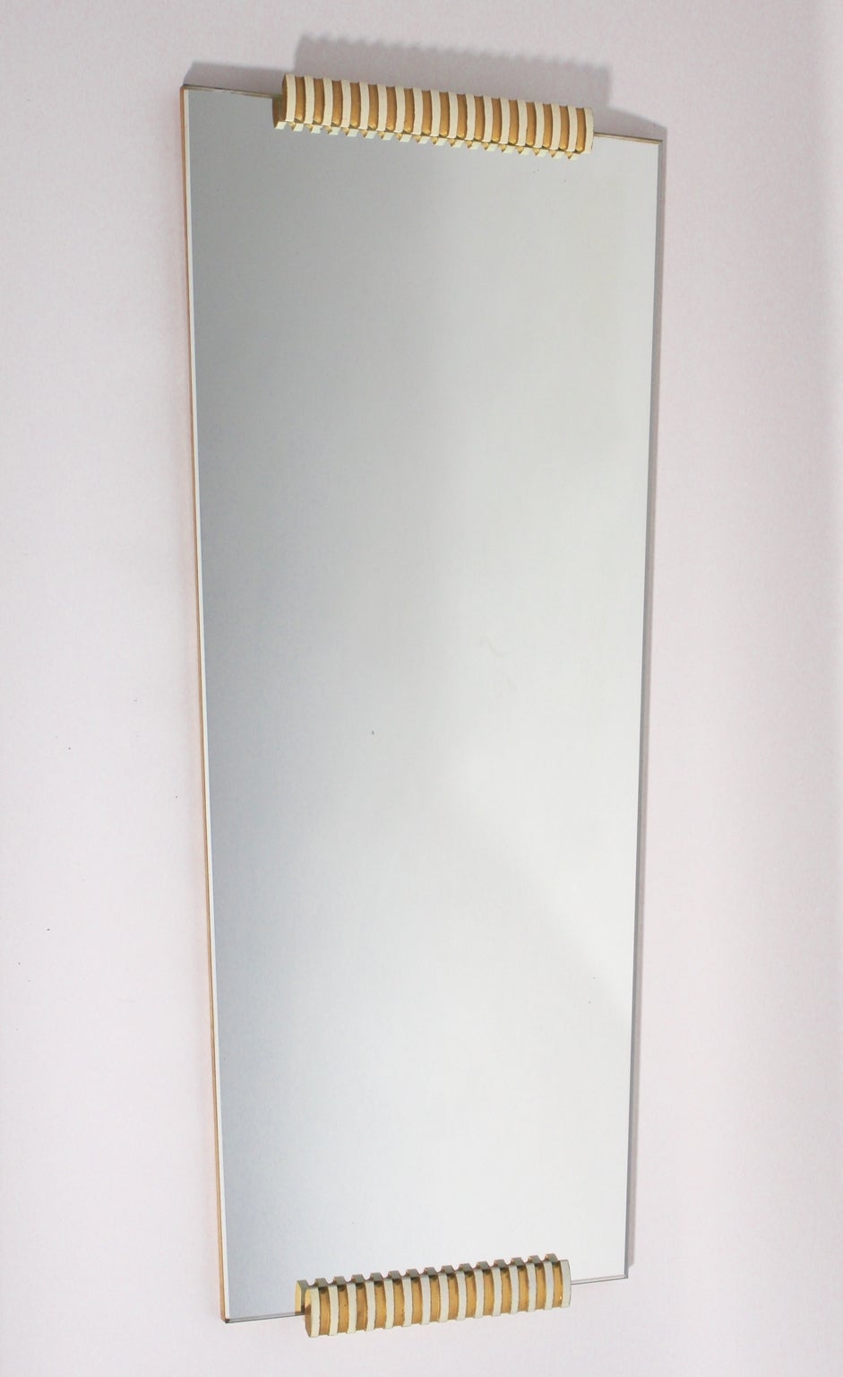 Mid-Century Modern Vintage-Spiegel in voller Länge im Stil von Osvaldo Borsani, Italien (Furnier) im Angebot