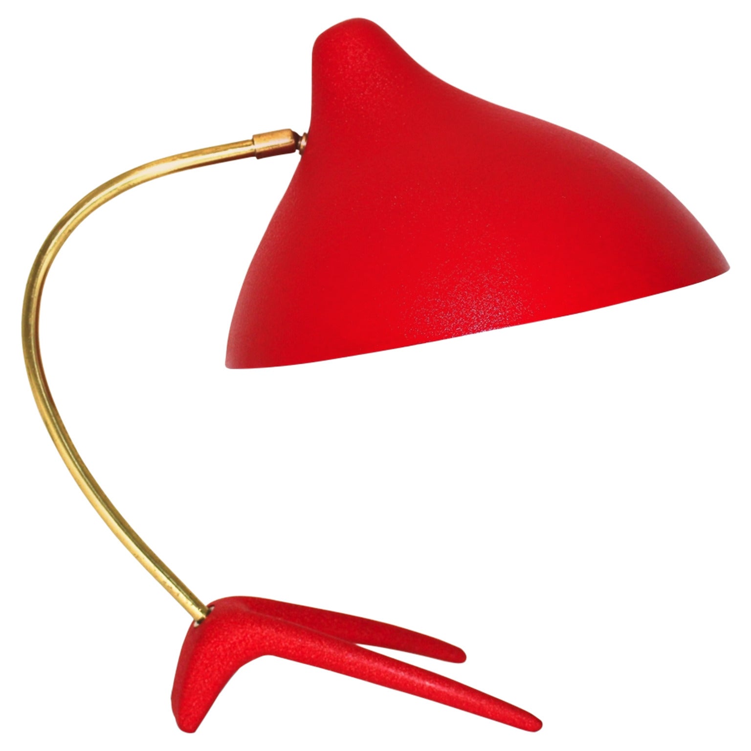 Mid Century Modern Red Louis Kalff Vintage Table Light 1950s Philips Netherlands For Sale