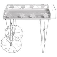 White Italian Mid Century Modern Bar Cart 1950s 7