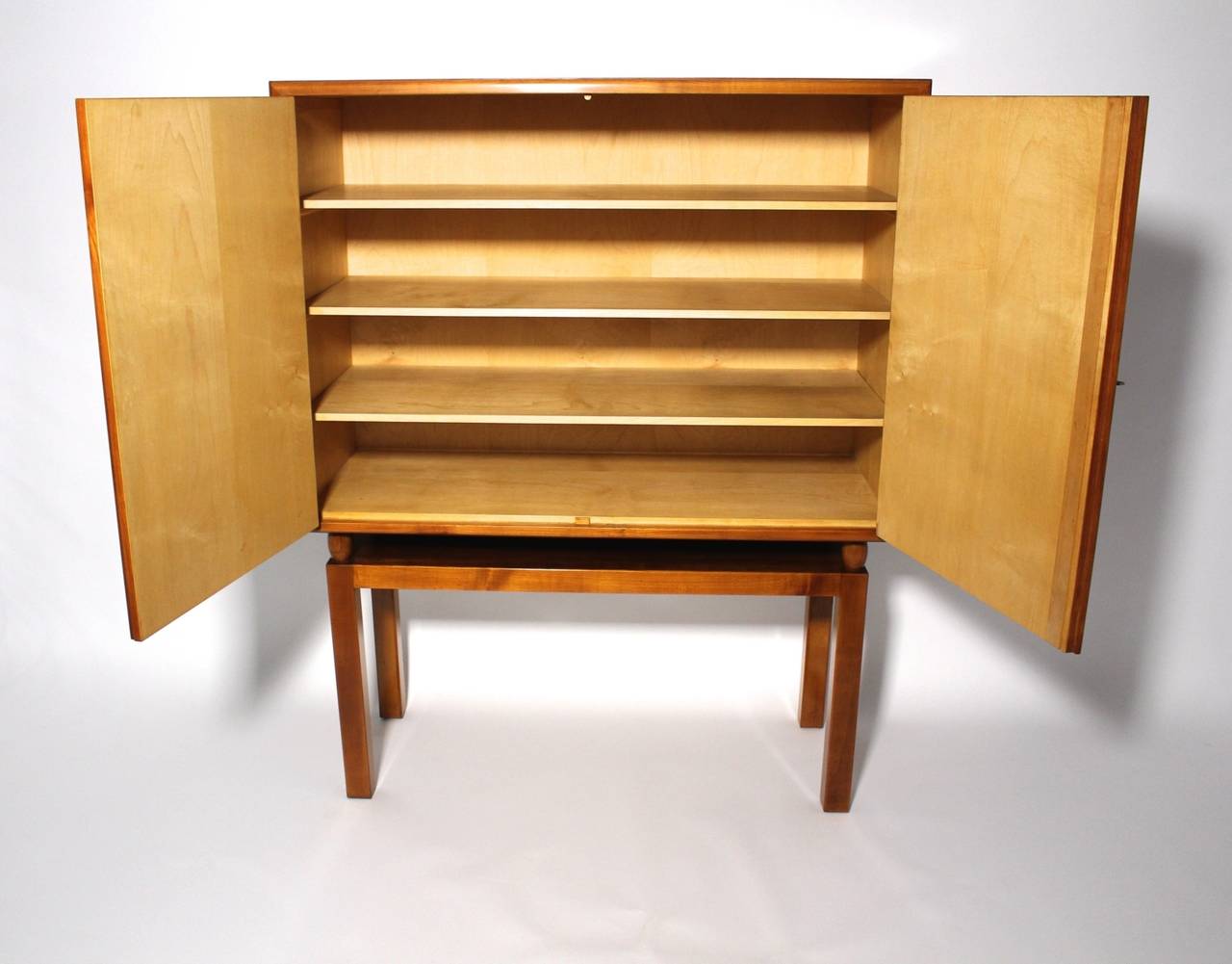 Josef Frank Art Deco Cherrywood Brass Cabinet Haus Und Garten circa 1925, Vienna For Sale 1