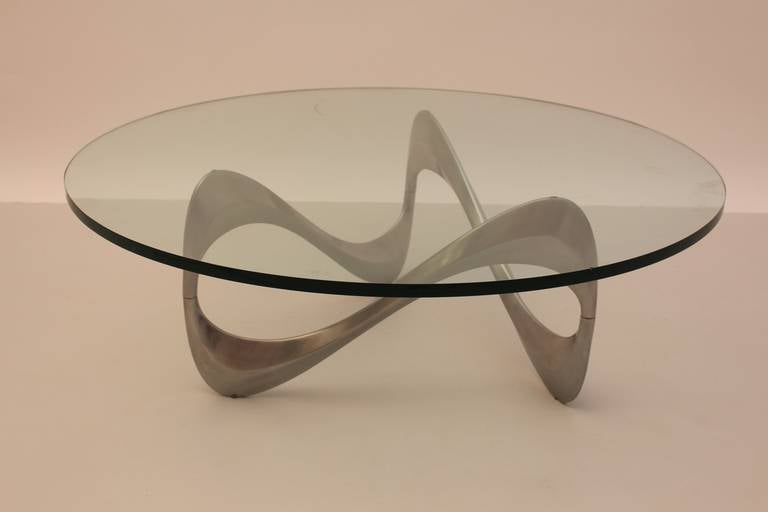 Mid-Century Modern Modernist Aluminium Coffee Table by Knut Hesterberg Germany 1960s