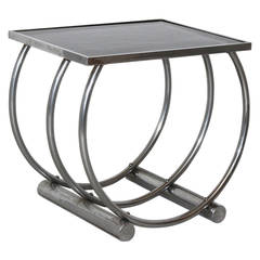 Streamline Art Deco Side Table, circa 1925 USA