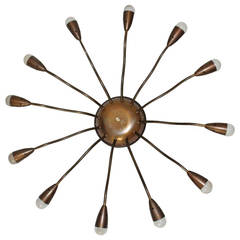 Art Deco J. T. Kalmar Flush Mount Vienna Austria circa 1930 1