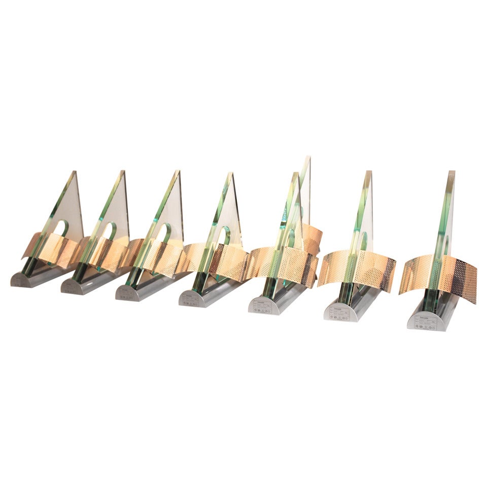 Glass Metal Sconces "Icaro" by Carlo Forcolini, Italy 1984