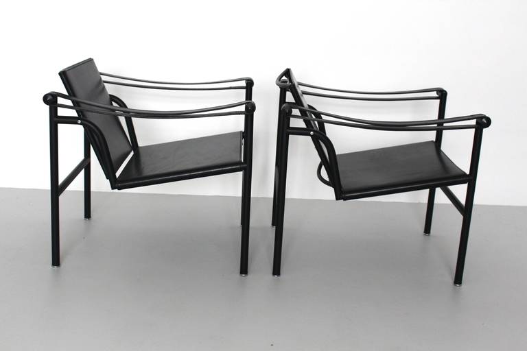 Bauhaus Two LC1 Basculant Chairs by Le Corbusier, Pierre Jeanneret, Charlotte Perriand