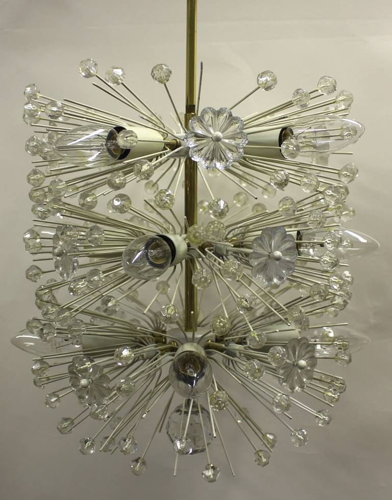 Austrian Mid Century Modern Vintage Chandelier Dandelion by Emil Stejnar Austria c 1955 For Sale