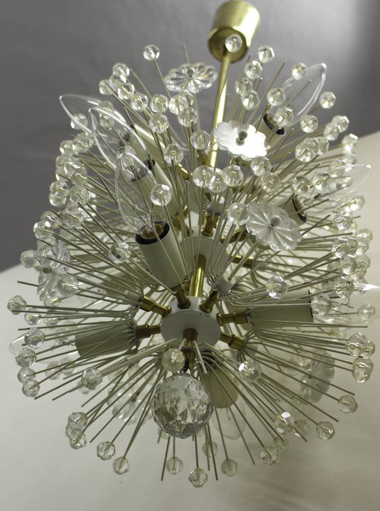 Mid Century Modern Vintage Chandelier Dandelion by Emil Stejnar Austria c 1955 In Good Condition For Sale In Vienna, AT