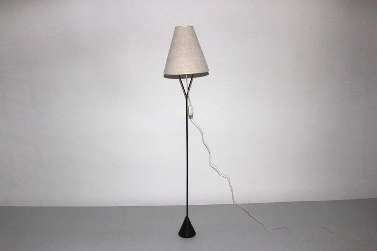 Iron Mid-Century Modern Vintage Authentic Carl Auboeck Floor Lamp Vienna 1950s For Sale