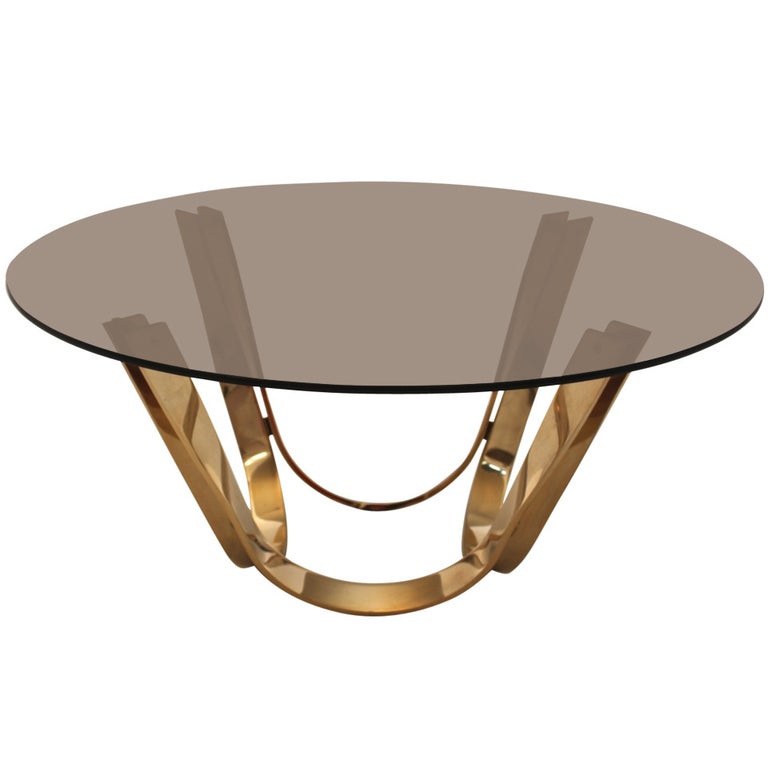 Brass VIntage Coffee Table by Trimark USA in the Style of Roger