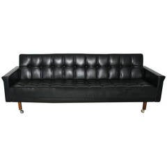 Black Leather Daybed by Johannes Spalt Vienna Austria, circa 1959