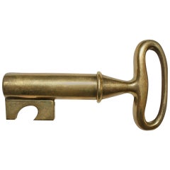 Mid Century Modern Vintage Brass Key Corkscrew by Carl Auböck Austria circa 1950