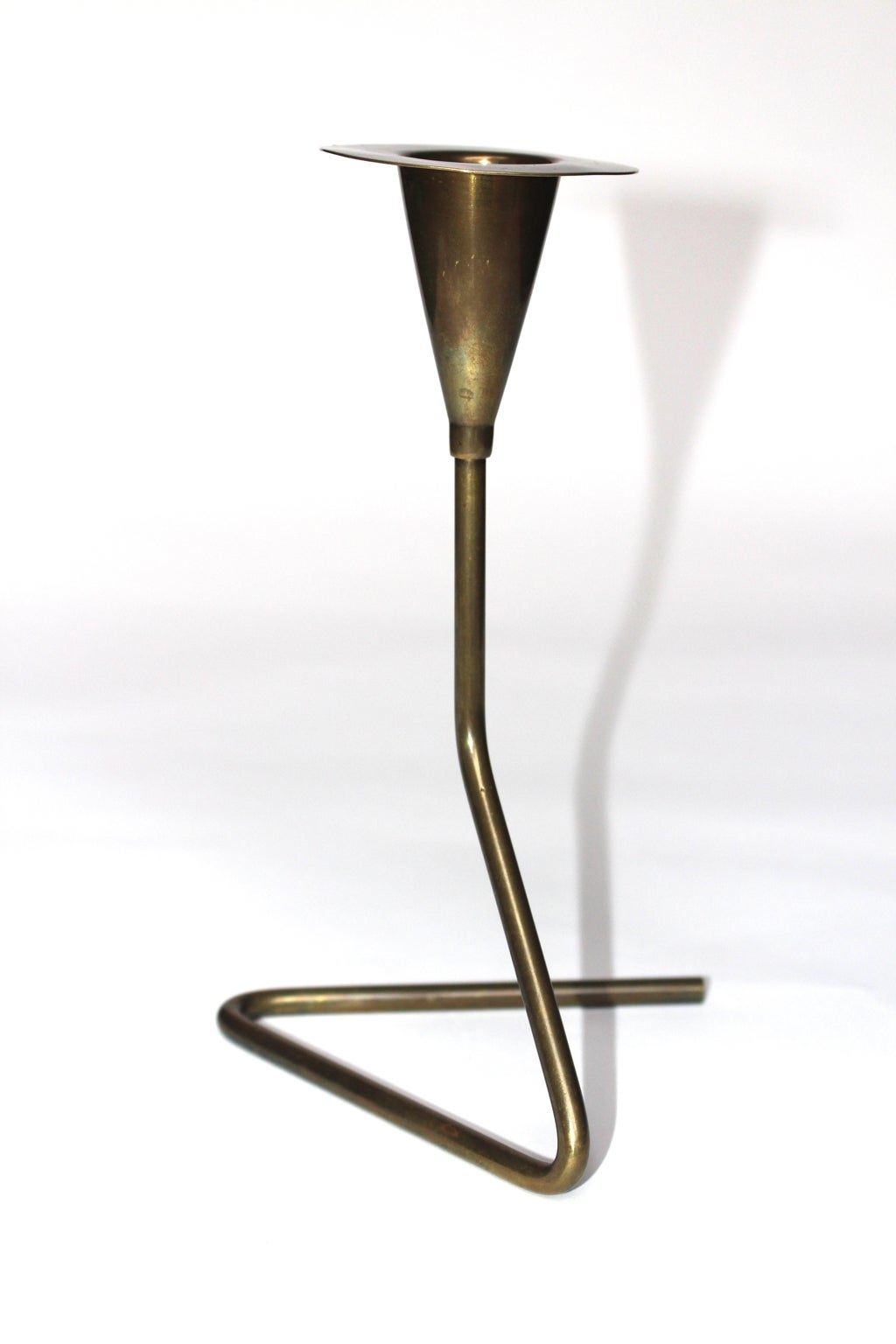 Austrian Mid-Century Modern Carl Auböck Brass Vintage Candlestick, Austria, 1950s