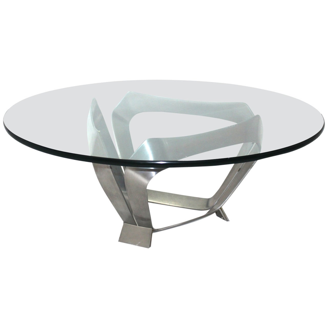 Modernist Aluminum Glass Vintage Coffee Table by Knut Hesterberg, Germany, 1970  For Sale