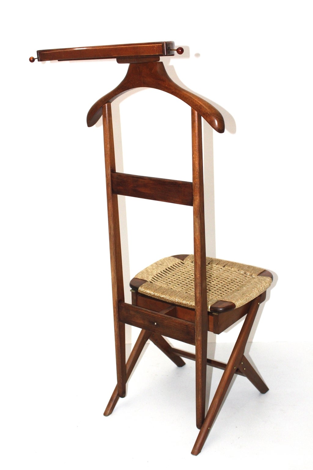 Woven Mid Century Modern Beechwood Valet Chair by Ico & Luisa Parisi, Italy 1950s