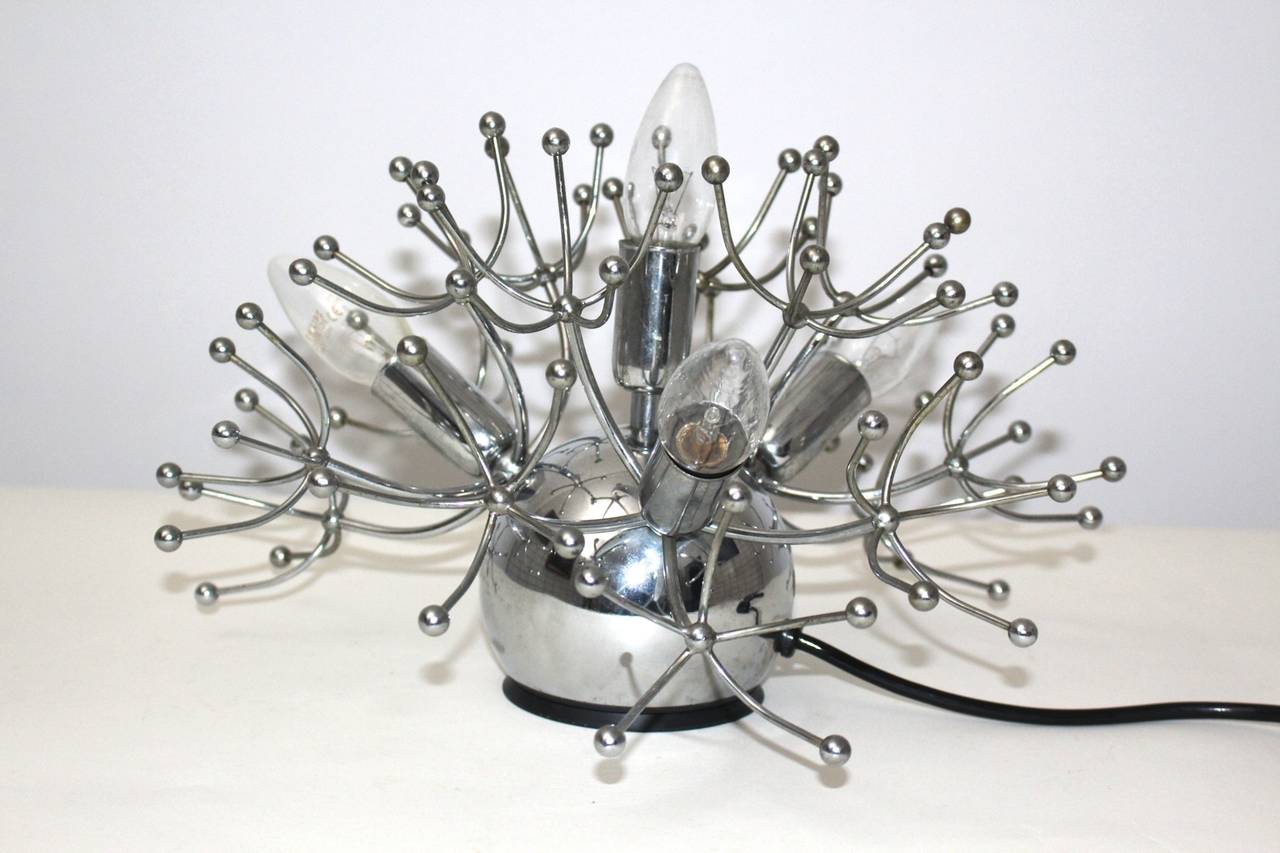 Mid-Century Modern  Mid Century Modern VintageChrome Sputnik Sciolari Table Lamp, circa 1960, Italy For Sale