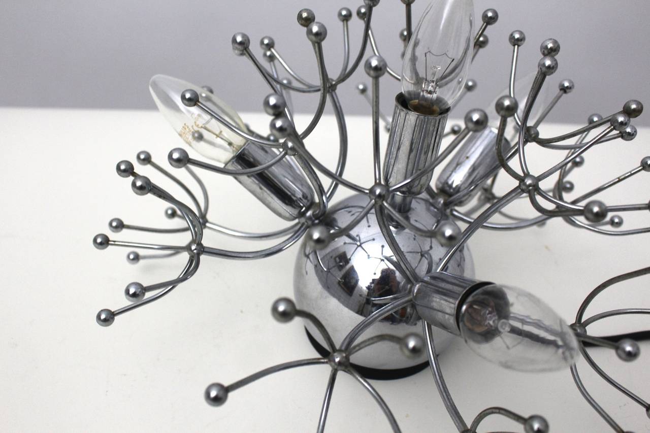 Mid-20th Century  Mid Century Modern VintageChrome Sputnik Sciolari Table Lamp, circa 1960, Italy For Sale