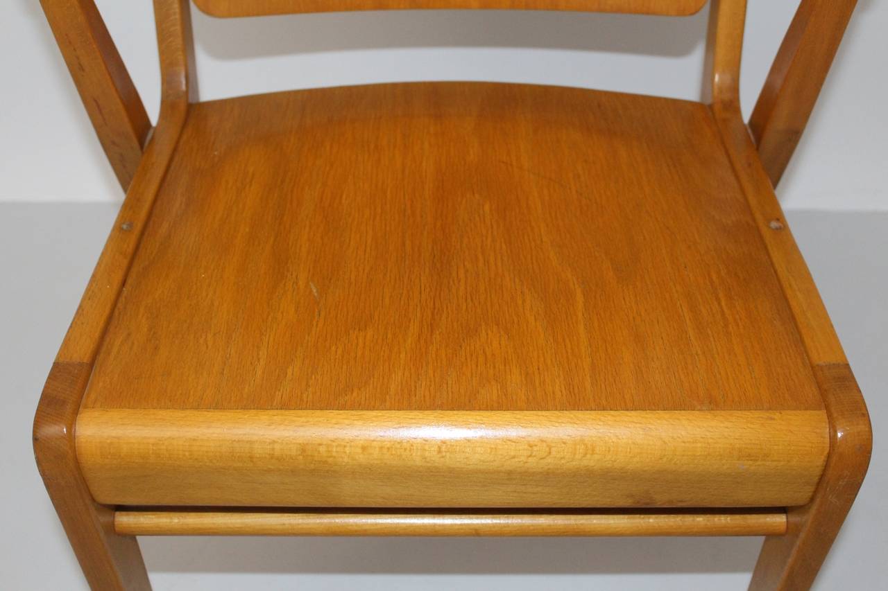 Mid-Century Modern Beech Vintage Dining Chairs Franz Schuster Vienna Up to 18 For Sale 4