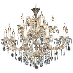 Retro 20th Century Crystal Chandelier in the Style 'Maria Theresa' with Fifteen Lights