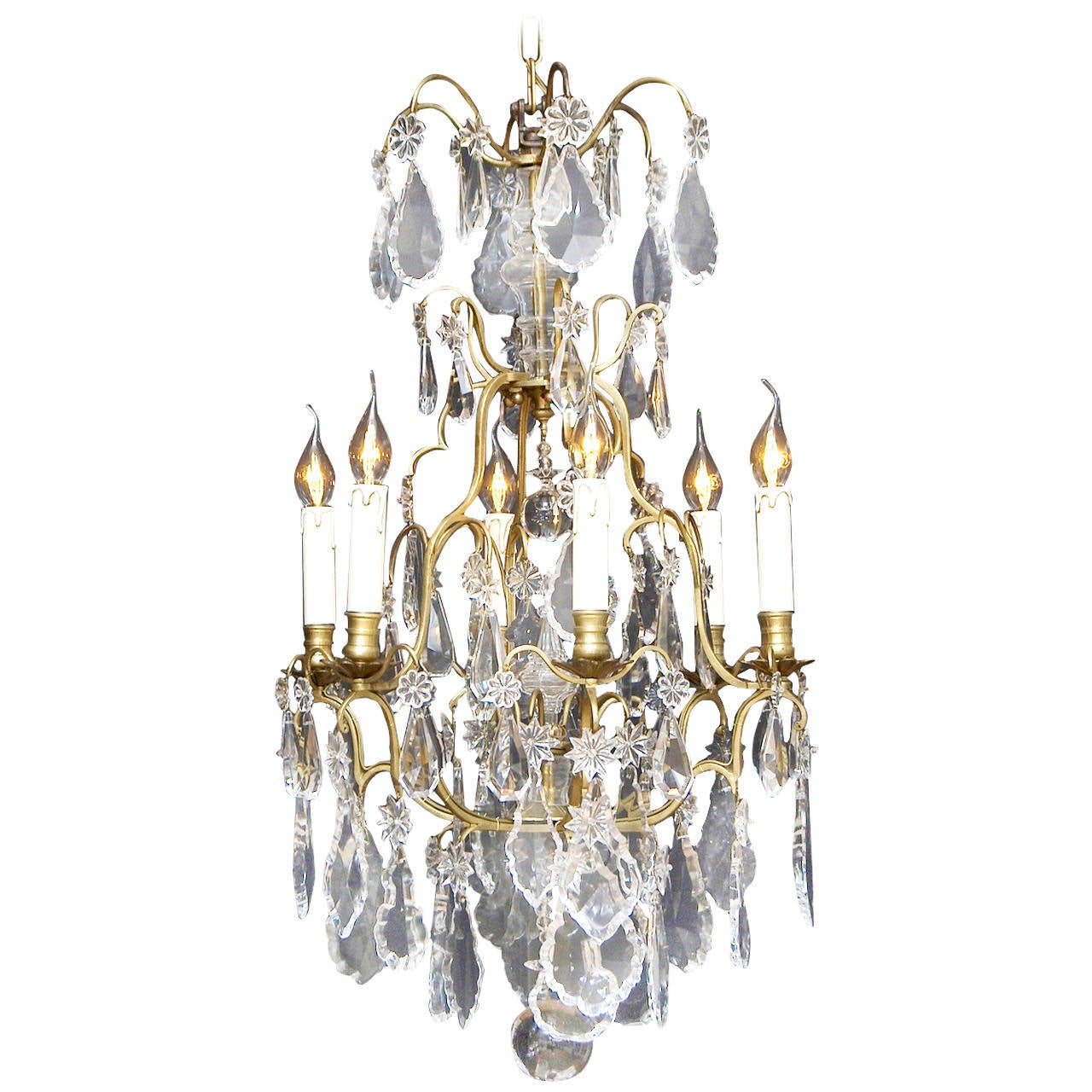 19th Century Antique French Crystal Chandelier in the Style of Louis XV For Sale