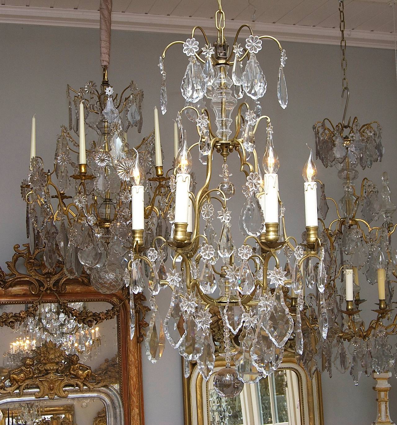 19th Century Antique French Crystal Chandelier in the Style of Louis XV For Sale 6