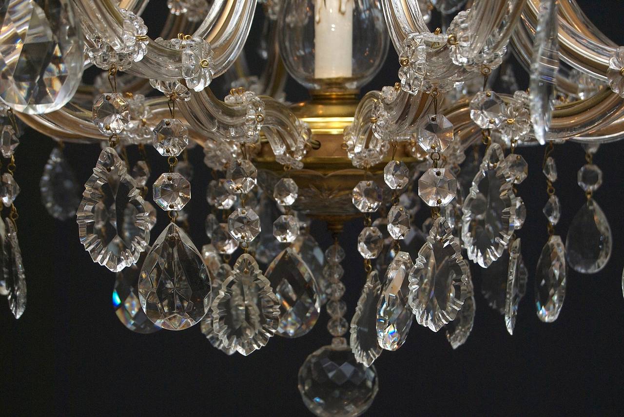 20th Century Large Crystal Chandelier with 16 Lights 5