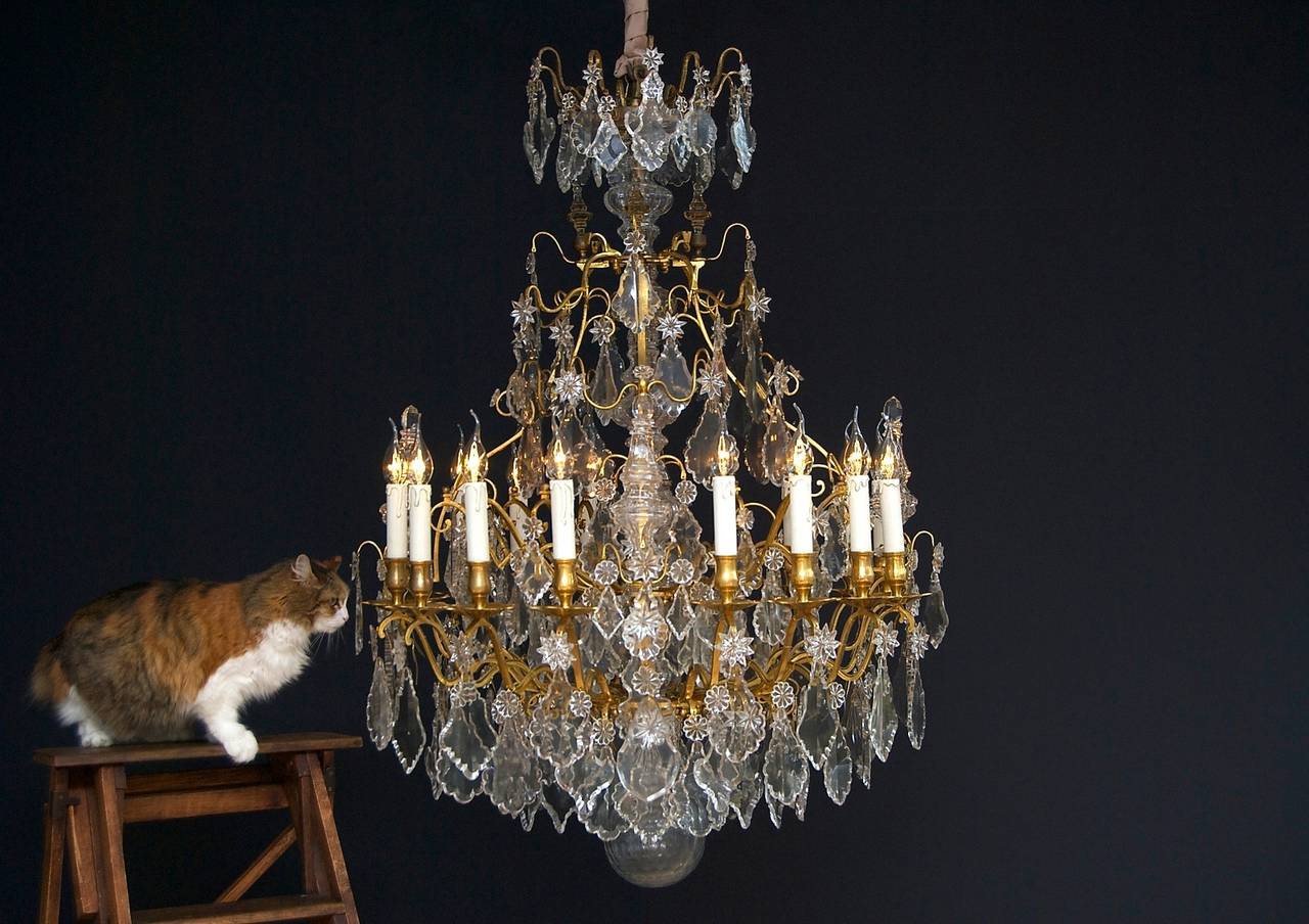 18th Century Gilt Bronze Large French Crystal Chandelier