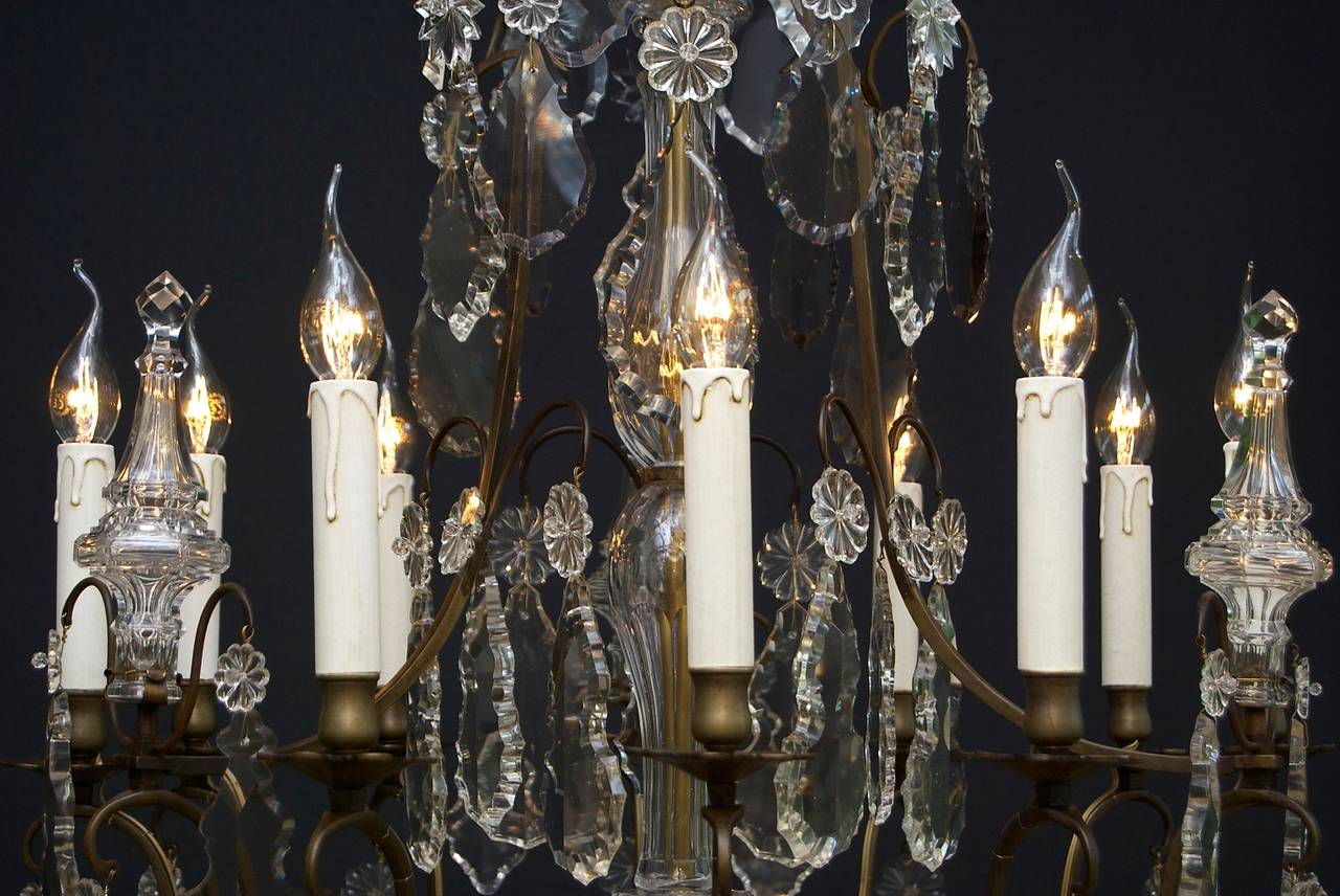 French 19th Century Large and Original Crystal Chandelier, Louis XV Style For Sale