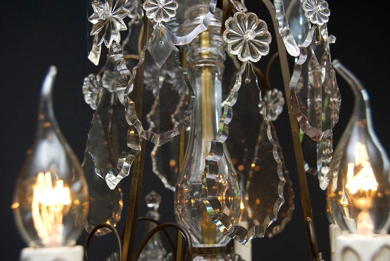 19th Century Large and Original Crystal Chandelier, Louis XV Style For Sale 1