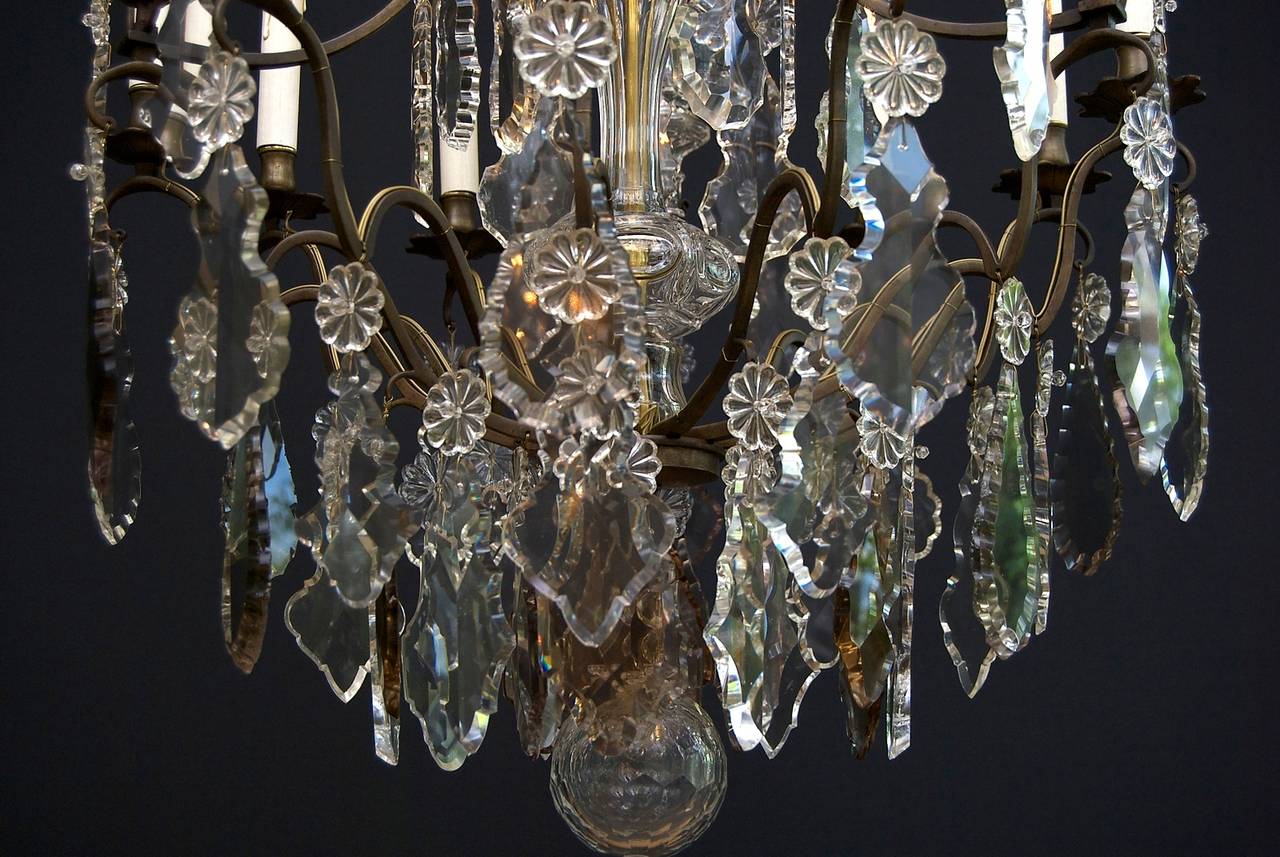 19th Century Large and Original Crystal Chandelier, Louis XV Style For Sale 2