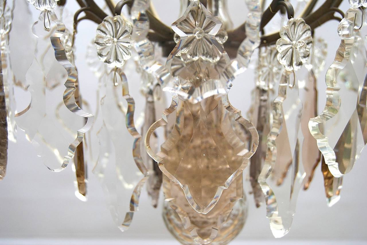 19th Century Large and Original Crystal Chandelier, Louis XV Style For Sale 4