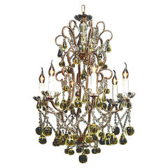 Lustre italien du 20e siècle à six Lights en forme de fruits
