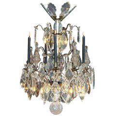 19th Century Bronze, French Crystal Chandelier, 'Lustre a tig'