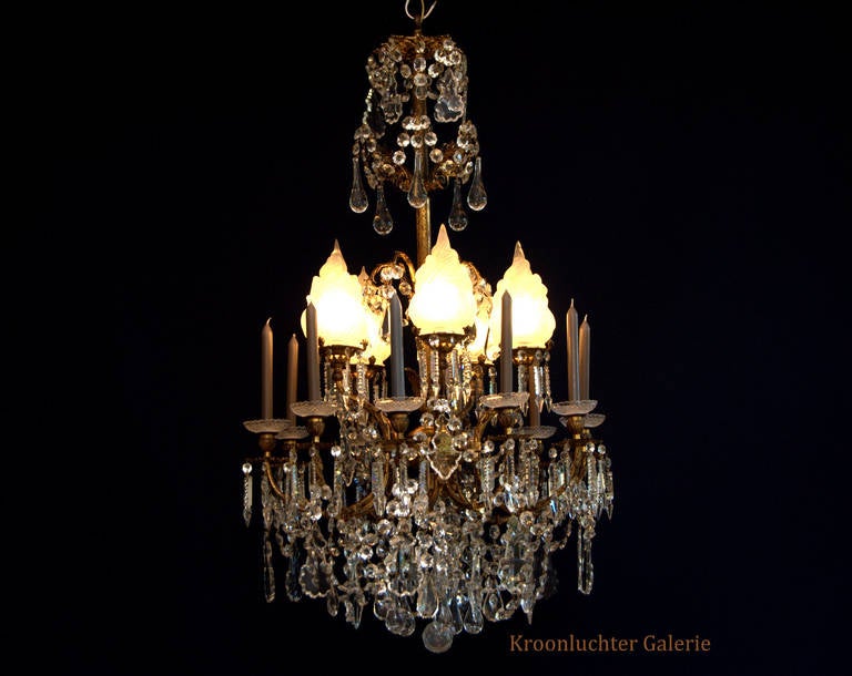 19th Century Large, French Crystal Chandelier in the Empire Style
