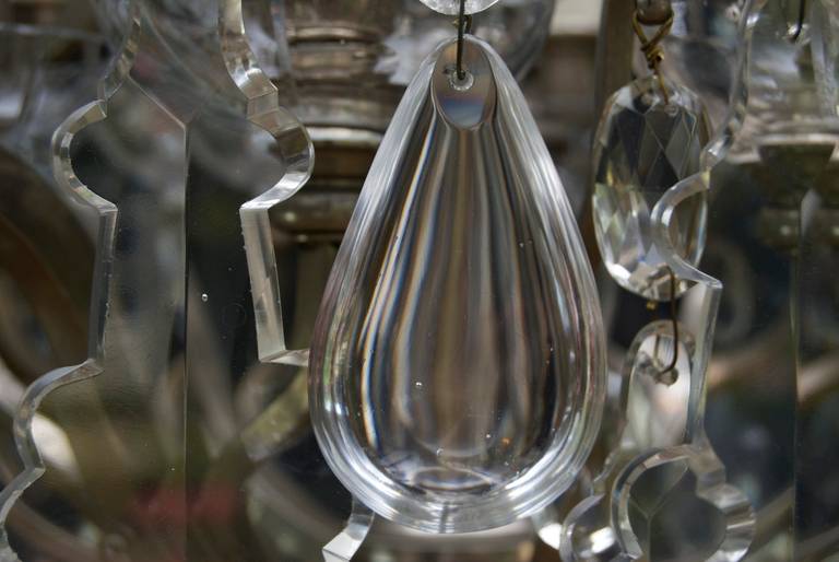 Early 20th Century French Silvered Crystal Chandelier with Eight Lights For Sale 3