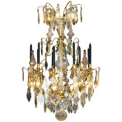 Antique 18th Century Gilt Bronze Large French Crystal Chandelier, Louis XV Period