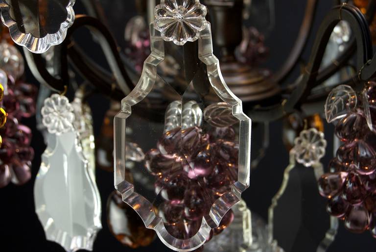 20th Century Extraordinary Original French Fruit Chandelier in Louis XV Style For Sale 4