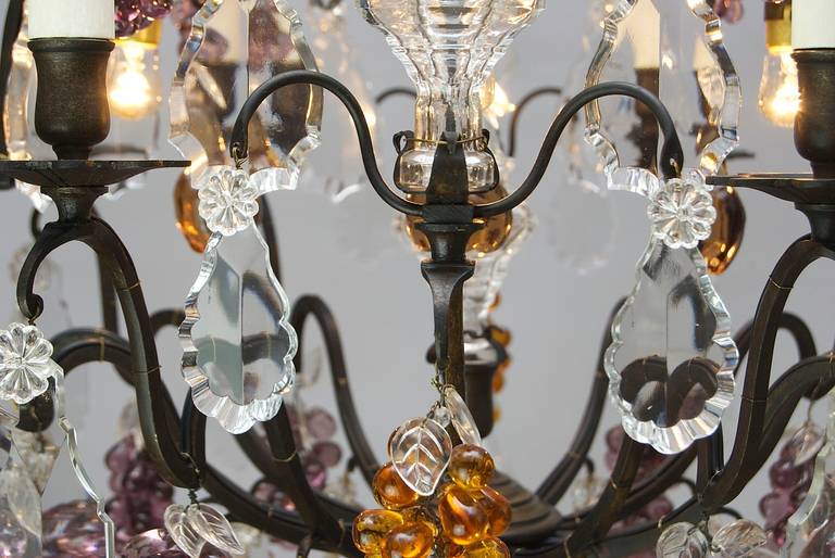 Mid-20th Century 20th Century Extraordinary Original French Fruit Chandelier in Louis XV Style For Sale