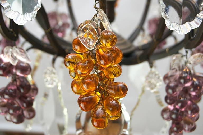 Bronze 20th Century Extraordinary Original French Fruit Chandelier in Louis XV Style For Sale