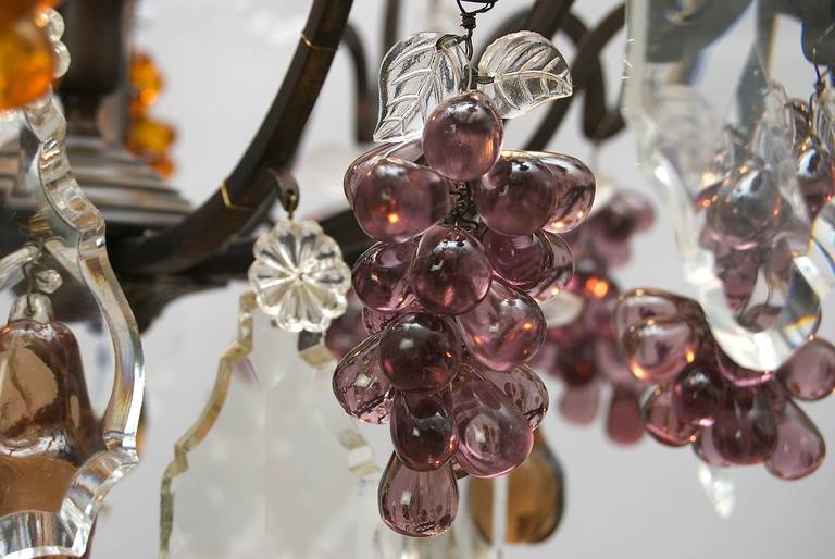 20th Century Extraordinary Original French Fruit Chandelier in Louis XV Style For Sale 3