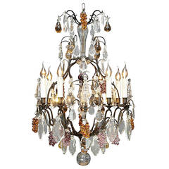 20th Century Extraordinary Original French Fruit Chandelier in Louis XV Style