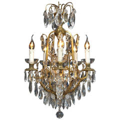 20th Century French Crystal Chandelier with Six Lights