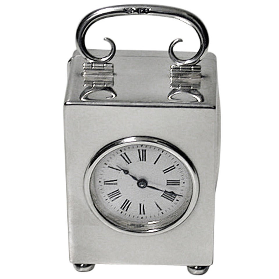 Goldsmiths and Silversmiths Silver Carriage Clock