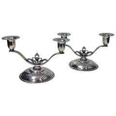 Cellini Craft Chicago Sterling Candlesticks Candelabra, circa 1930