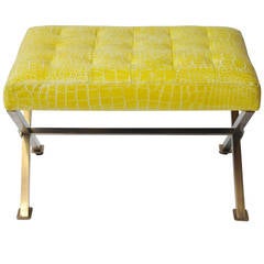 Yellow Alligator Brass Frame Bench 7