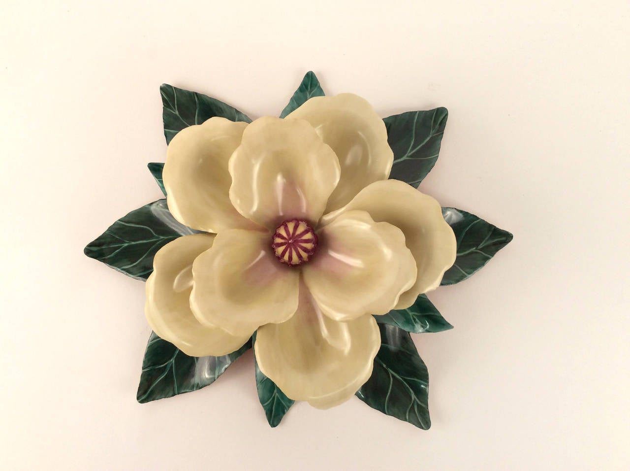 Small Magnolia Centerpiece, Porcelain Objet d'Art