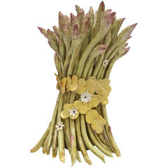 Large Asparagus in Pale Yellow, Porcelain Objet d'Art